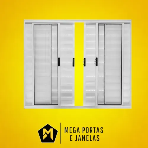 Veneziana Seis folhas Alumínio Branco - Linha 20 (Completa)