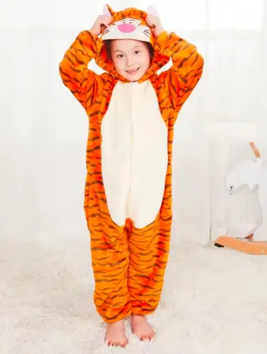 Pijama Tigrão Infantil Plush Kigurumi 1,40cm