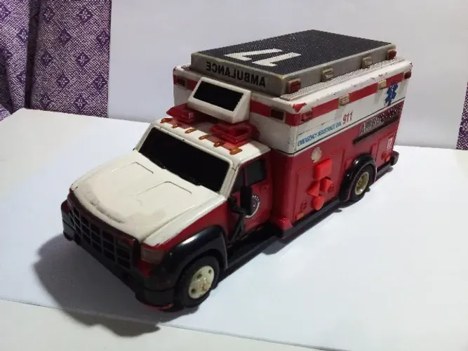Miniatura Ambulância - Road Rippers - Toy State (1998) - No Estado