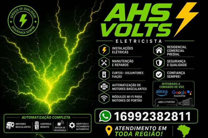 Serviços elétricos e automação de motor de portão
