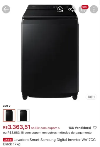 Vendo máquina de lavar lacrada com nota fiscal e garantia