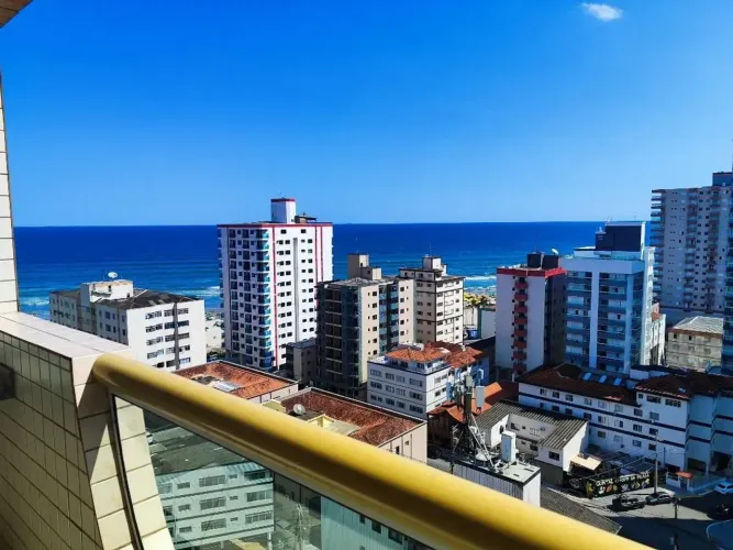 Apartamento Mobiliado e Próximo à Praia com Vista Mar na Tupi - Praia Grande - SP