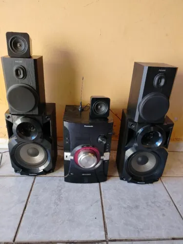 Mini System Panasonic Completo + Caixas Extras | Som Potente | Excelente Estado
