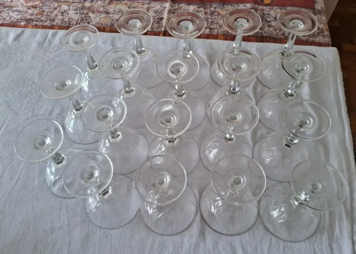 19 taças de Cristal para champanhe - Cristais Hering