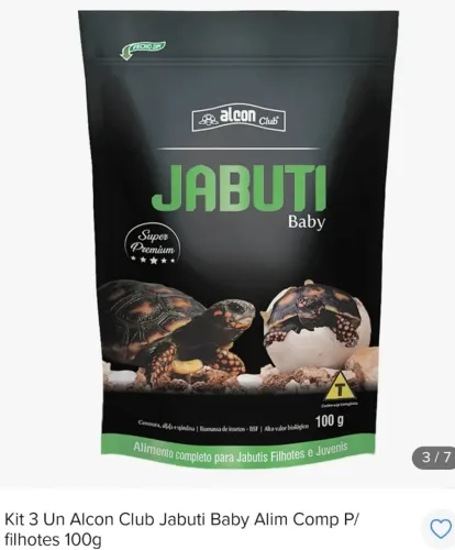 4 pacotes de 100 g - Ração Alcon baby para jabuti