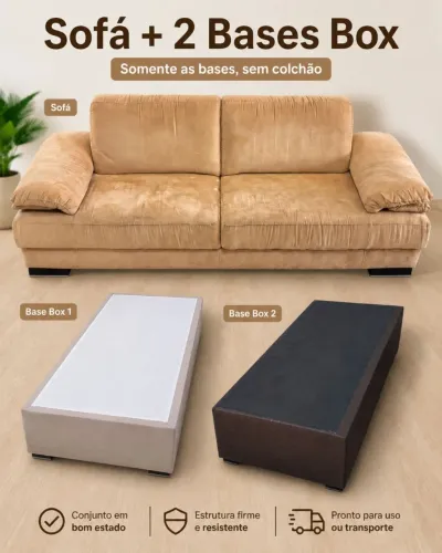 Base Box casal + Base Box Solteiro + Sofá