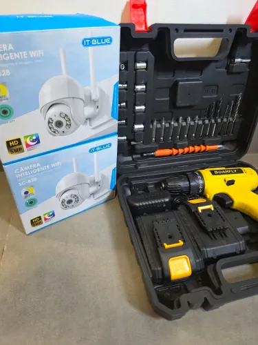 2 Câmeras de Segurança + Furadeira/Parafusadeira 21v