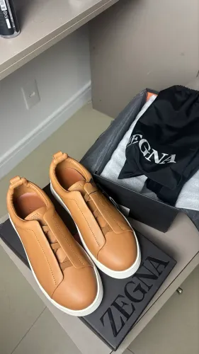 Zegna Triple stitch marrom 
