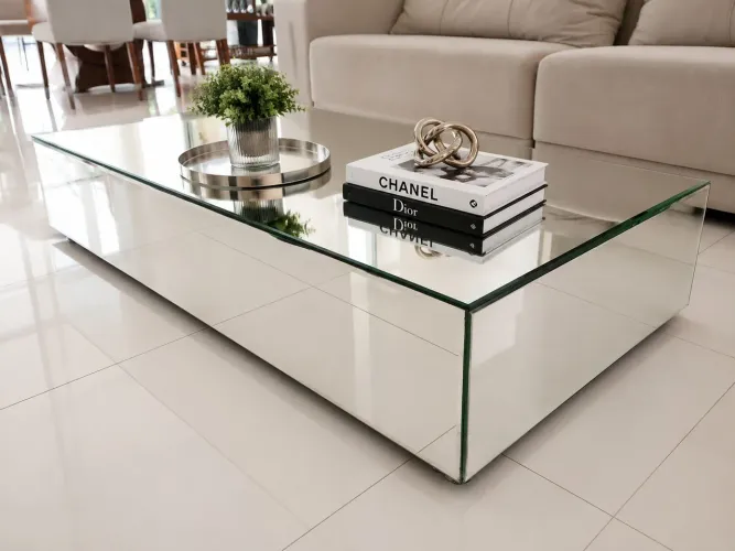 Mesa de Centro Espelhada de Alto Padrão