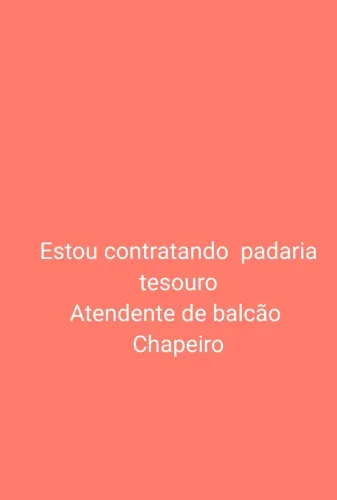 Vaga de balconista e chapeiro