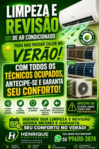 Higienização, manutenção e instalação