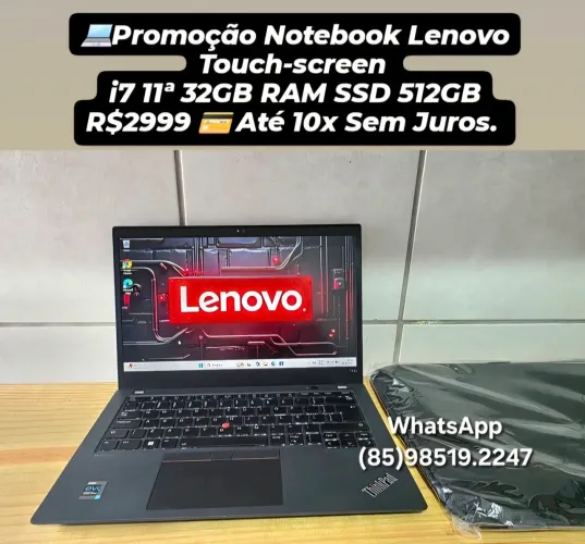 Promoção Notebook Lenovo i7 11ª 32GB RAM SSD 512GB Até 10x Sem Juros