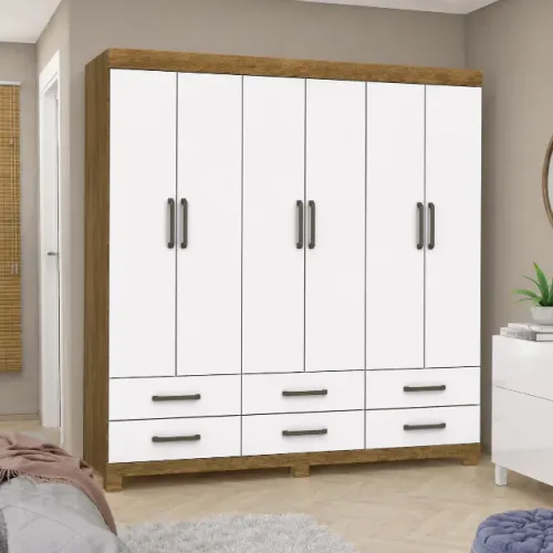 Guarda roupa casal com 6 portas 6 gavetas 