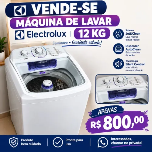 Máquina de lavar - Eletrolux 12kg - Seminova