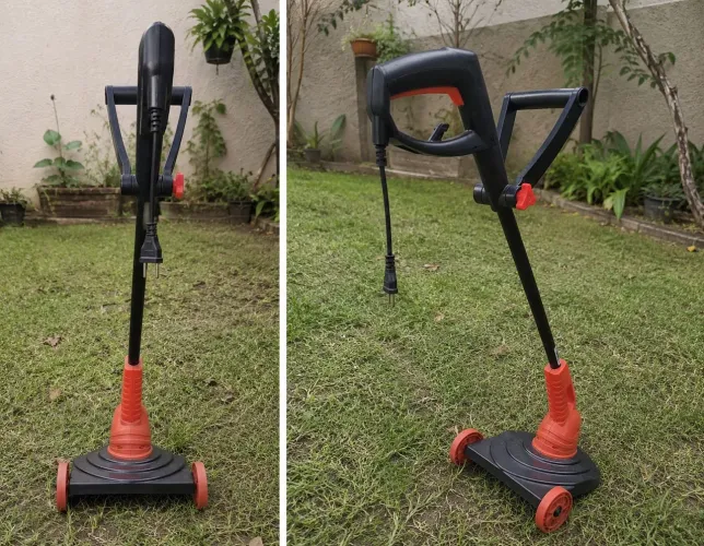 Aparador de Grama Elétrico Tramontina + carrinho adaptador com rodas