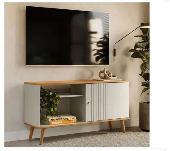 Rack Rubi 1 PT Nature e Off White 120 cm