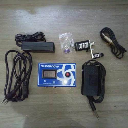 Kit Tattoo X13 Silver + Fonte Supernova 3A + Pedal | Seminovo