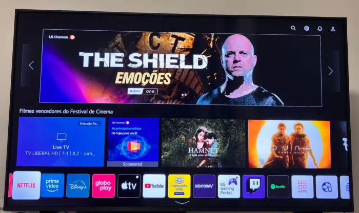 mega telão smart tv lg 50 4k tudo ok perfeita. aceito cartão