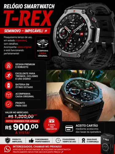 Relógio amasfit T-Rex 3