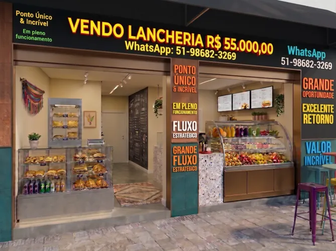 Passo Ponto Lancheria Montada e Faturando! Fluxo Alto e Retorno Rápido