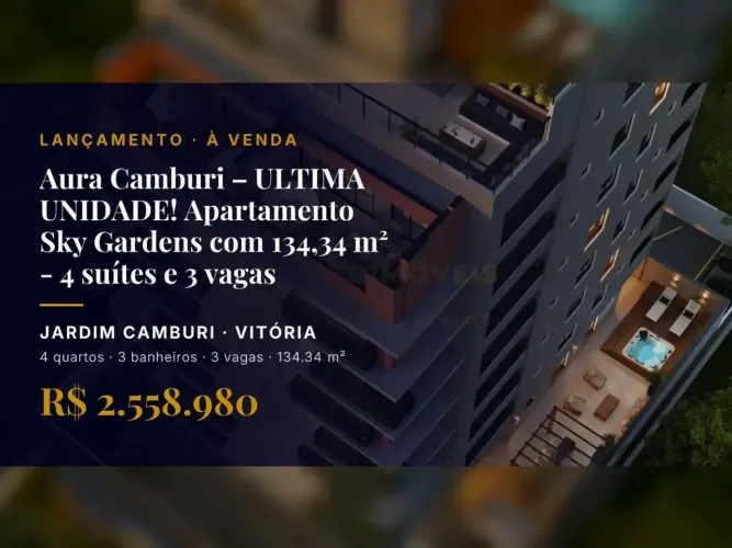 Seu novo lar em Jardim Camburi: Apartamento Sky Garden com vista incrível
