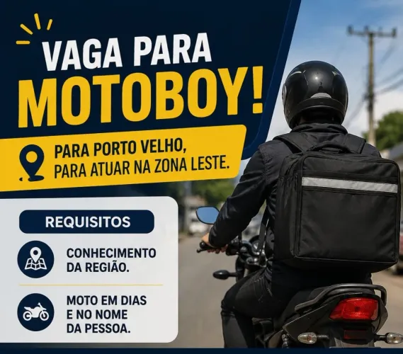 Vaga para Motoboy em Porto Velho.