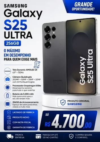 S25 ultra 256 GB novo LACRADO