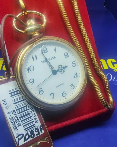 Relógio De Bolso Technos 32 Gramas 42 mm Com Corrente ara Coleção ou Peças