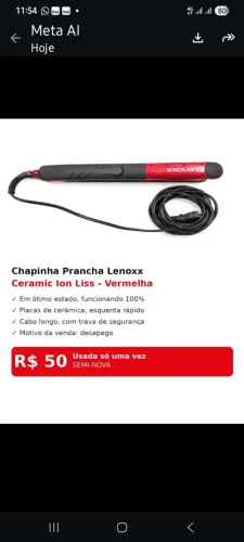 Chapinha Prancha Lenoxx Ceramic Ion Liss