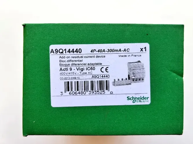 Bloco DR 4P 415V 40A 300mA A9Q14440 Schneider