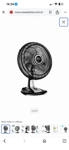 VENTILADOR 40CM MONDIAL TURBO VTX40 8P PT