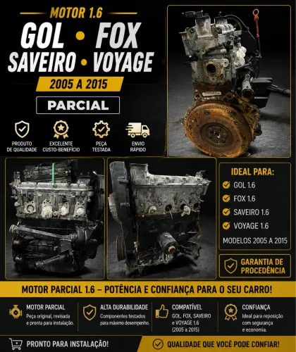 Motor Parcial 1.6 Volkswagen 