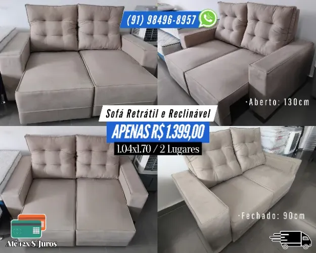 SOFÁ RETRÁTIL E RECLINÁVEL OFERTA 
