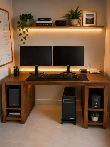 Mesa de escritorio Rustica em Madeira firme,pesada e ideal para estudo ou home office