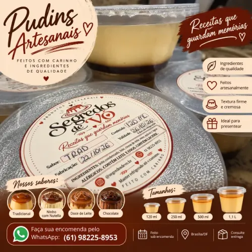 PUDIM ARTESANAL - SEGREDOS DE VÓ