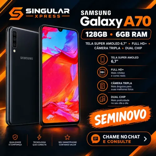 Samsung Galaxy A70 128GB 6GB RAM Tela AMOLED Dual Chip - Usado
