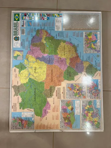 Quadro Mapa do Brasil Novo Milênio, Rodoviário, Político e Estatístico