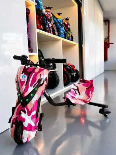 Triciclo Elétrico Drift 3 velocidades Bluetooth Rosa Novo Lj Física