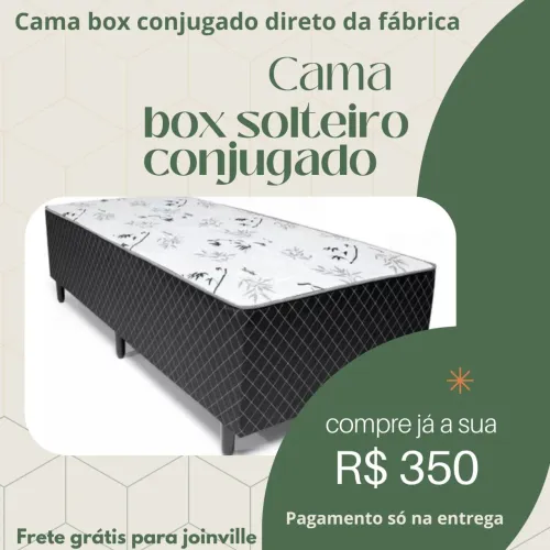 Vendo cama box solteiro conjugado novo 