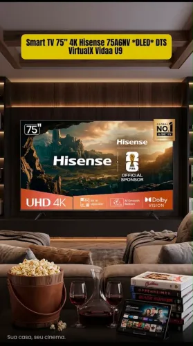 Smart TV Hisense 75 Polegadas | Lacrada | Nota Fiscal