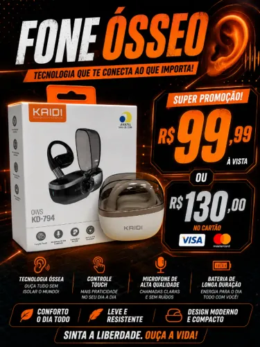 Fone sem fio Ósseo 