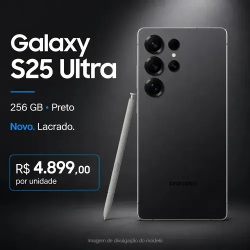 Samsung Galaxy S25 Ultra 256GB Titânio Preto | Novo Lacrado com NF