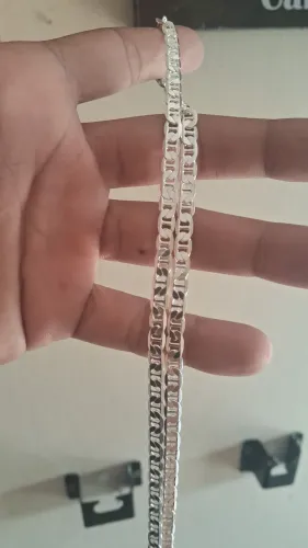 Vendo cordao de prata piastrine fechada 5mm 60 cm