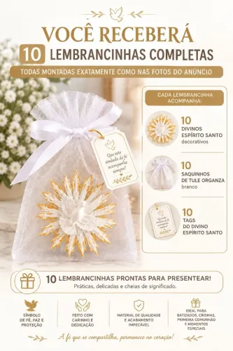10 Lembrancinhas C/ Imã Batismo Comunhao Divino Espirito Santo