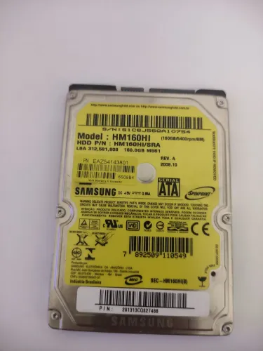 HD sata de notebook 160 gb saudável