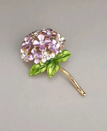 Broche de Flor Hortênsia Elegante (novo)