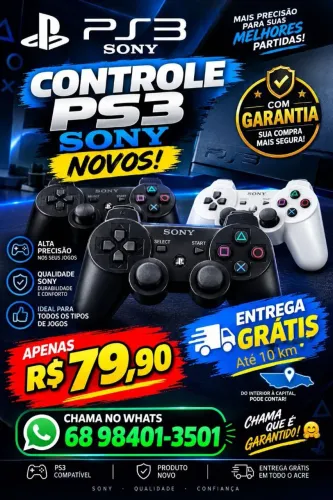 Controles Sony Play 3 Novos Garantia Entregamos Aceitamos cartões e Pix