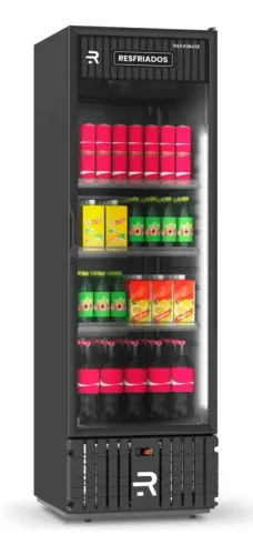 Cooler Multiuso Preto Fundo Branco Refrimate 570L Porta Vidro 