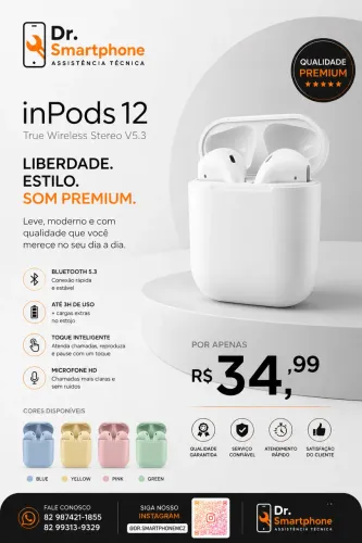 Fone de ouvido Bluetooth