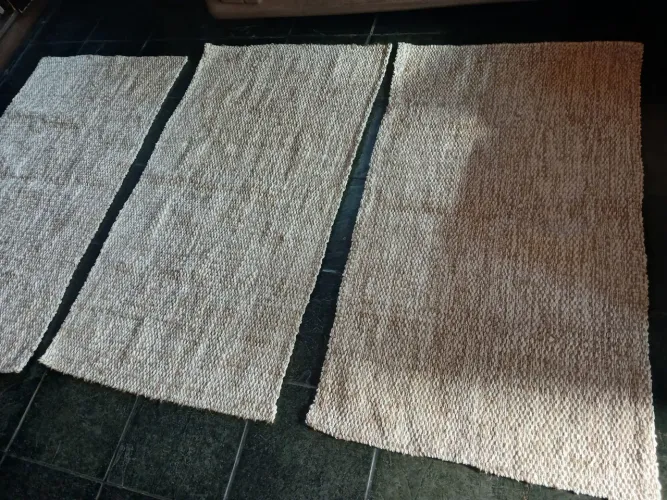 3 tapetes algodão e juta 70 x 1.20